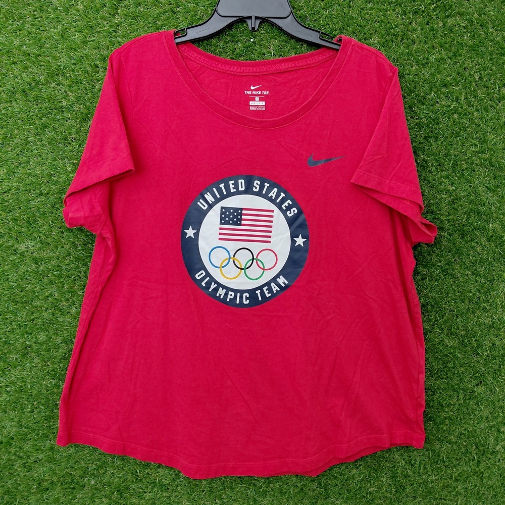 Nike Dri-FIT United States Olympic Team T-Shirt‎ Red Mens 1X
